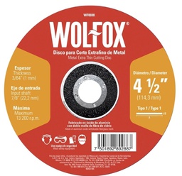 [WF0698] DISCO CORTE METAL EXTRAFINO 4 1/2&quot; 1MM