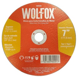 [WF0701] DISCO CORTE METAL EXTRAFINO 7&quot; 1.5MM