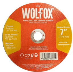 [WF0702] DISCO CORTE METAL EXTRAFINO 7&quot; 1.8MM