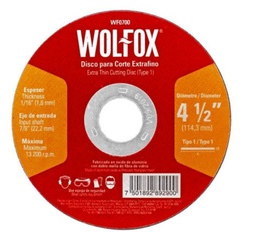 [WF0700] DISCO CORTE METAL FINO 4 1/2" 1.6MM