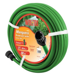 [WF9885] MANGUERA BICAPA JARDIN 1/2&quot; X15M CONEXION PLASTICA
