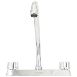 [YD0013] MEZCLADORA FREGADERO 8" CUELLO LARGO MANERAL REDONDO