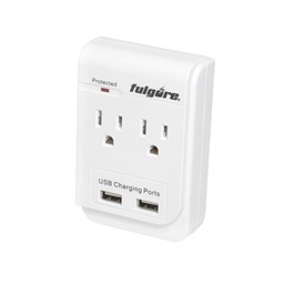 [FU1024] MULTICONTACTO 2 TOMAS ATERRIZADAS 2 USB SUPRESOR 300J