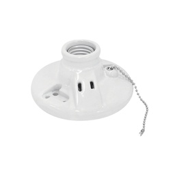 [FU0407] ROSETA TECHO 4" PORCELANA CONCONTACTO Y CADENA