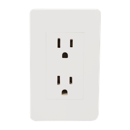 [8840925] CONTACTO DOBLE ATERRIZADO BCO 72MM MATERIAL ABS 127V 10A