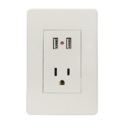 [8840935] CONTACTO POLARIZADO Y DOS ENTRADAS USB CON PLACA BLANCA 15 A 125 V