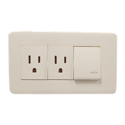 [8840941] APAGADOR Y CONTACTO DOBLE DE 24MM CON PLACA MARFIL