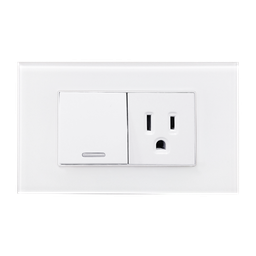 [8842905] APAGADOR Y CONTACTO CON PLACA DE ACRILICO BLANCA 36MM