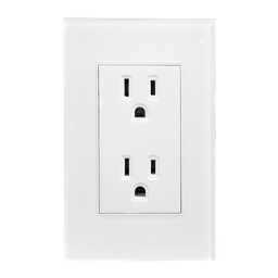 [8842925] CONTACTO DOBLE ATERRIZADO CON PLACA DE ACRILICO BLANCA DE 72MM