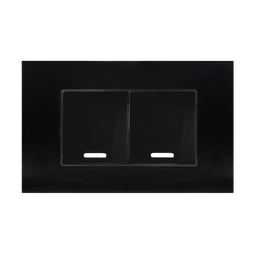 [8843950] APAGADOR SENCILLO Y APAGADOR ESCALERA CON PLACA DE ACRILICO NEGRA 36 mm