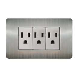 [8841930] CONTACTO TRIPLE ATERRIZADO CON PLACA DE ACERO INOXIDABLE 72MM