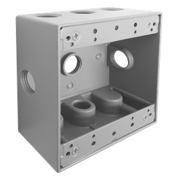 [9840060] CAJA CUADRADA DE ALUMINIO 4 ½” X 4 ½”  CON 5 ORIFICIOS DE 3/4”