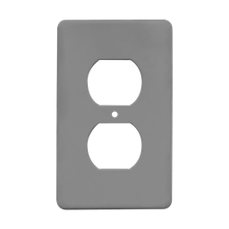 [TPRD013G] TAPA NO METALICA PESADA RECTANGULAR PARA 1 TOMA DOBLE GRIS