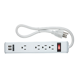 [9700400] BARRA MULTICONTACTO 4 TOMAS ATERRIZADAS 2 TOMAS USB