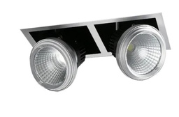 [AF002ABL] LUMINARIO CUADRADO DE EMPOTRAR LED 1 SALIDA DIRIGIBLE CON REFLECTOR ESPECULAR GRIS 2X25W 110-240V~ 60Hz 4 200 K 4 180 lm
