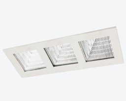 [AFL72B-3] LUMINARIO CUADRADO DE EMPOTRAR LED 3 SALIDAS FIJO ESPECULAR CON REFLECTOR CUADRADO BLANCO 3X10W 110-240V~ 60Hz