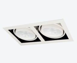 [AFL100-2] LUMINARIO CUADRADO DE EMPOTRAR LED 2 SALIDAS DIRIGIBLE CON REFLECTOR CIRCULAR DE ACRILICO BLANCO 10 W 110-240 V~ 60 Hz 3 000 K 1 750 lm