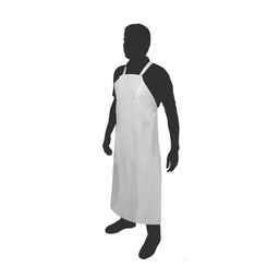 [DD-11323PESP] MANDIL BLANCO DE CHAROL CALIBRE 16 CORTE COMPLETO DE 0.90 X 1.20 MTS. COSIDO CO