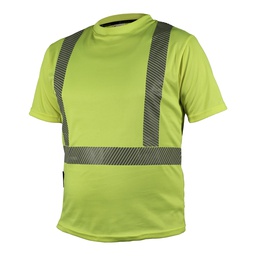 [ECO-110AMCRCH] CAMISA ECOFRIENDLY CUELLO REDONDO AMARILLA C/REFLEJANTE T CH.