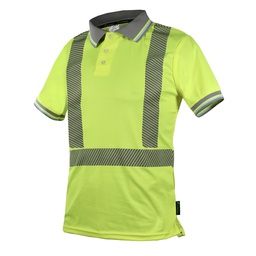 [ECO-120AMCRGD] CAMISA ECOFRIENDLY TIPO POLO AMARILLA C/REFLEJANTE T-GD.