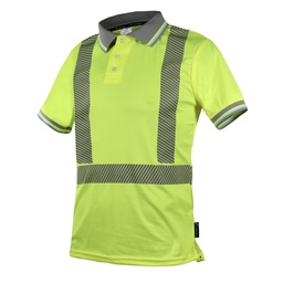 [ECO-120AMCRXG] CAMISA ECOFRIENDLY TIPO POLO AMARILLA C/REFLEJANTE T-XG.