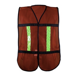 [ECO-1010RCRL] CHALECO ECOFRIENDLY DE MALLA ROJO, C/REF PLASTICO JYRSA MICRO ESFERAS, BIES NEGRO, UNITALLA