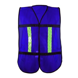 [ECO-1010AZCRL] CHALECO ECOFRIENDLY DE MALLA AZUL, C/REF PLASTICO JYRSA MICRO ESFERAS, BIES NEGRO, UNITALLA