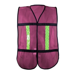 [ECO-1010ROHVCRL] CHALECO ECOFRIENDLY DE MALLA ROSA, C/REF PLASTICO JYRSA MICRO ESFERAS, BIES NEGRO, UNITALLA