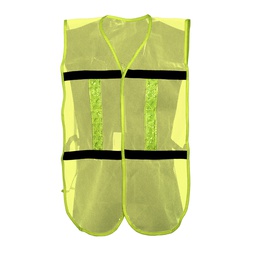 [ECO-1011AMCRL] CHALECO ECOFRIENDLY DE MALLA LIGERA CON BIES AMARILLO DE ALTA VISIBILIDAD Y REF/PLASTICO JYRSA