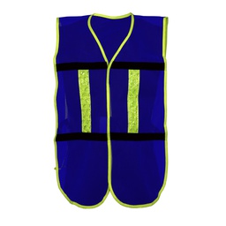 [ECO-1011AZCRL] CHALECO ECOFRIENDLY DE MALLA LIGERA CON BIES AZUL DE ALTA VISIBILIDAD Y REF/PLASTICO JYRSA