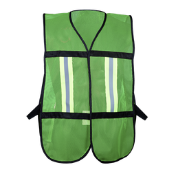 [ECO-1012VCR] CHALECO ECOFRIENDLY DE MALLA VERDE C/REF TEXTIL BICOLOR 2".