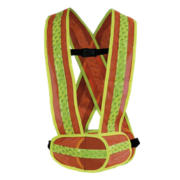 [ECO-1017CR] CHALECO ECOFRIENDLY TIPO CARRILLERO MALLA ANARANJADA C/REF MICRO ESFERAS JYRSA.