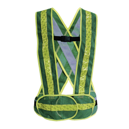 [ECO-1017VCR] CHALECO ECOFRIENDLY TIPO CARRILLERO MALLA VERDE C/REF MICRO ESFERAS JYRSA.