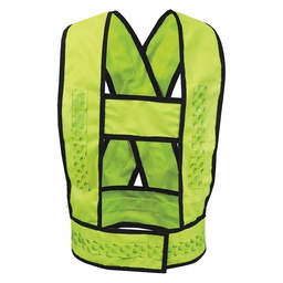 [ECO-1017AMCRAV] CHALECO ECOFRIENDLY TIPO CARRILLERO AMARILLO HIVIS C/REF MICRO ESFERAS JYRSA.