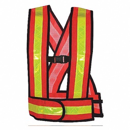 [ECO-1017ANCRAV] CHALECO ECOFRIENDLY TIPO CARRILLERO ANARANJADO HIVIS C/REF MICRO ESFERAS JYRSA.