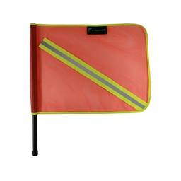 [ECO-1028CR] BANDERIN ECOFRIENDLY ANARANJADO DE MALLA CON REFLEJANTE TEXTIL BICOLR 2".