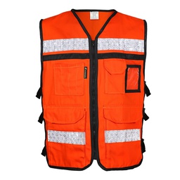 [SR-2020ANCR2XG] CHALECO ANARANJADO ABIERTO  TIPO RESCATISTA DE ALGODON  TALLA 2XG
