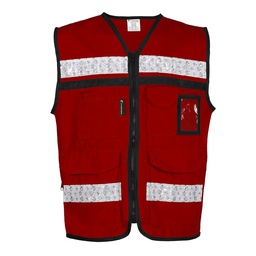 [SR-2030GUCRMD] CHALECO RESCATISTA CERRADO GUINDO 100% ALGODON C/ REF TALLA MD