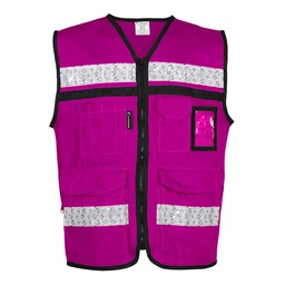 [SR-2030MOCRCH] CHALECO RESCATISTA CERRADO MORADO 100% ALGODON C/ REF TALLA CH