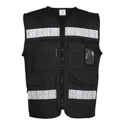 [SR-2030NECRCH] CHALECO RESCATISTA CERRADO NEGRO 100% ALGODON C/ REF TALLA CH