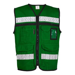 [SR-2030VCRMD] CHALECO BRIGADISTA CERRADO COLOR VERDE TALLA MEDIANA