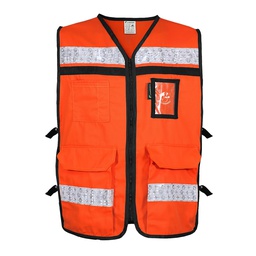 [ECO-2040ANCRMD] CHALECO ANARANJADO ABIERTO TIPO RESCATISTA LIGERO CLASE II TALLA MD