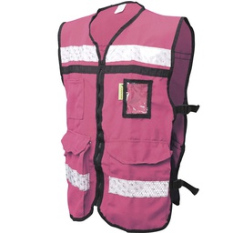 [ECO-2040ROCRMD] CHALECO RESCATISTA COLOR ROSA, TALLA MEDIANA