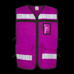 [ECO-2040MOCRCH] CHALECO RESCATISTA ABIERTO MORADO ALGODON/POLIESTER CON REFLEJANTE TALLA CH