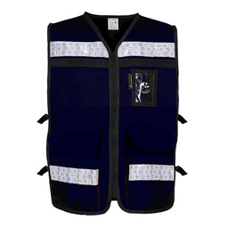 [ECO-2040AZCRMD] CHALECO AZUL  ABIERTO TIPO RESCATISTA LIGERO CLASE II TALLA MD