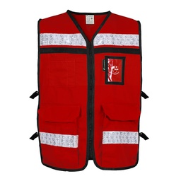 [ECO-2040RCRMD] CHALECO ROJO ABIERTO TIPO RESCATISTA LIGERO CLASE II TALLA MD