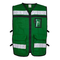 [ECO-2040VCRCH] CHALECO RESCATISTA VERDE CON REF. PLASTICO TALLA CH