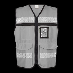 [ECO-2050GCRCH] CHALECO GRIS CERRADO  TIPO RESCATISTA LIGERO CLASE II TALLA CH