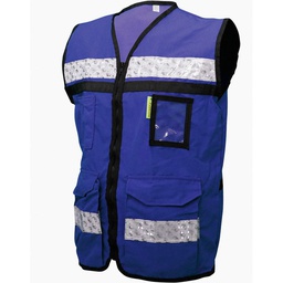 [ECO-2050AZCRCH] CHALECO AZUL MARINO CERRADO TIPO RESCATISTA LIGERO CLASE II TALLA CH