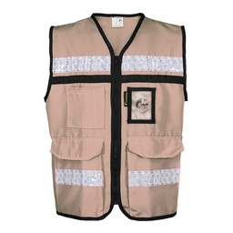 [ECO-2050BGCRCH] CHALECO BEIGE CERRADO  TIPO RESCATISTA LIGERO CLASE II TALLA CH